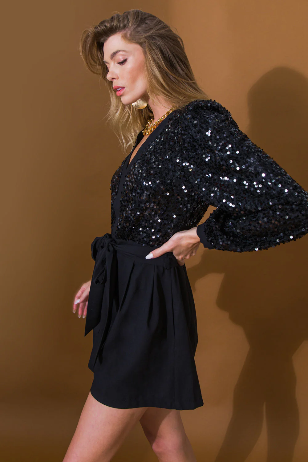 Size Medium, BEAUTY HUNTER BLACK ROMPER - FINAL SALE - Image 5