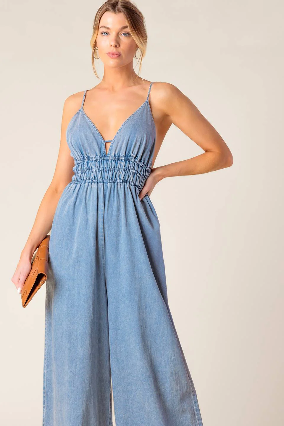 CONSTANCE ACID BLUE DENIM JUMPSUIT - Image 3