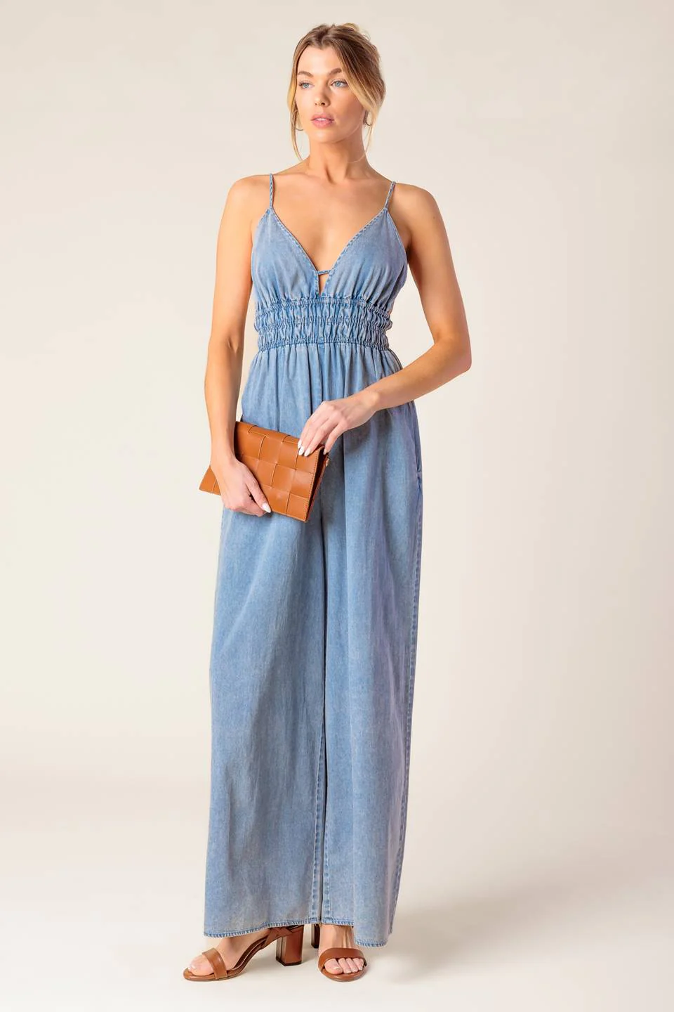 CONSTANCE ACID BLUE DENIM JUMPSUIT - Image 4
