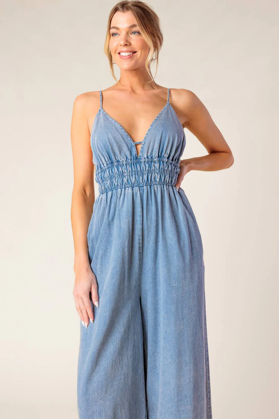 CONSTANCE ACID BLUE DENIM JUMPSUIT - Image 6