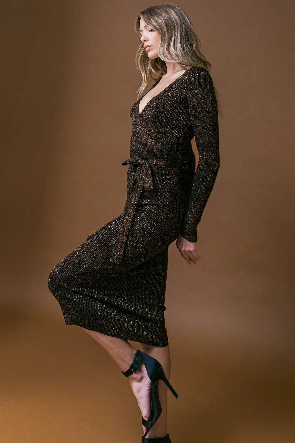 FOREVER IMPRESSED - METALLIC THREAD SWEATER DRESS - Image 7